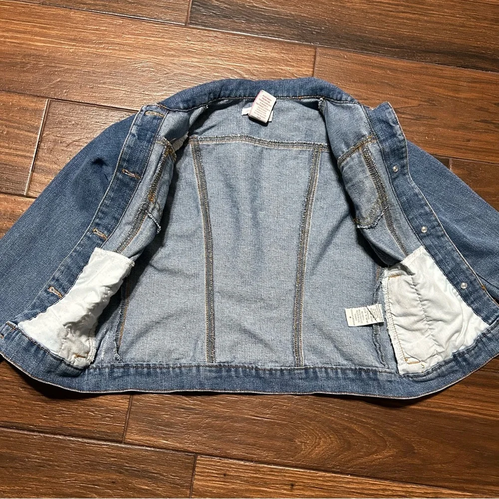 Tommy Bahama Kid’s Denim Jean Jacket 8 Medium Wash‎ Rose Gold Copper Buttons